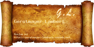 Gerstmayer Lambert névjegykártya